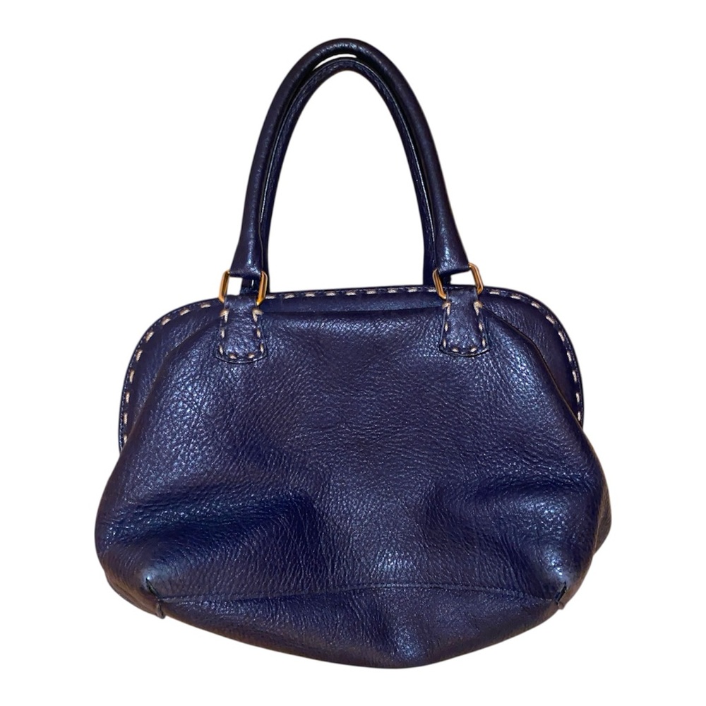 Fendi Selleria Navy Blue Leather Doctor Bag